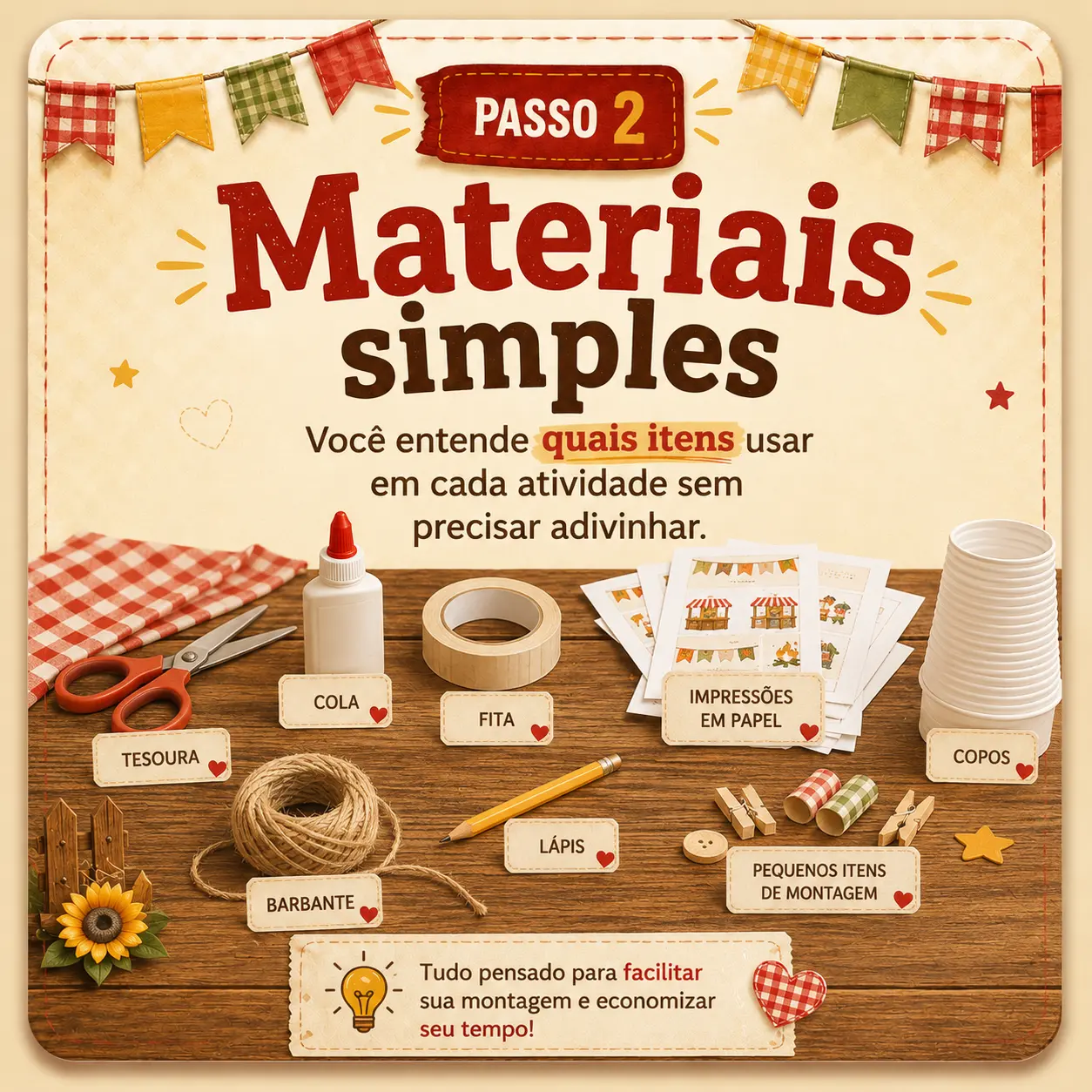 Passo 2 — Materiais simples